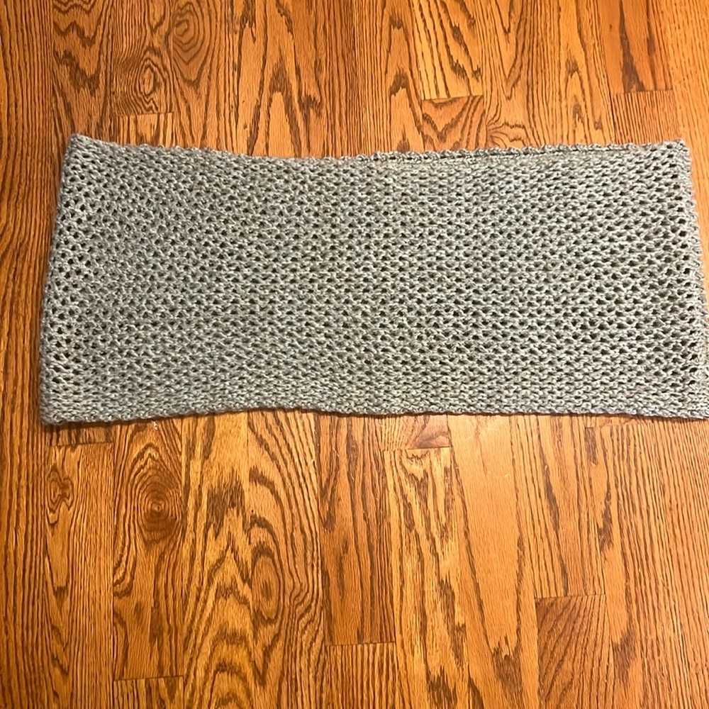Eddie Bauer aqua and gray acrylic, infinity scarf
